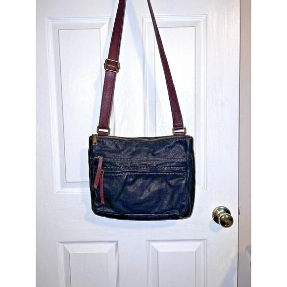 FOSSIL Corey Large Crossbody Bag Black Leather Messenger Bag Purse - Picture 2 of 14